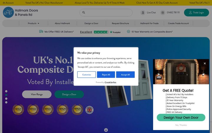 Screenshot of hallmarkpanels.com