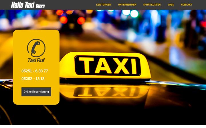 Screenshot of hallo-taxi-pb.de
