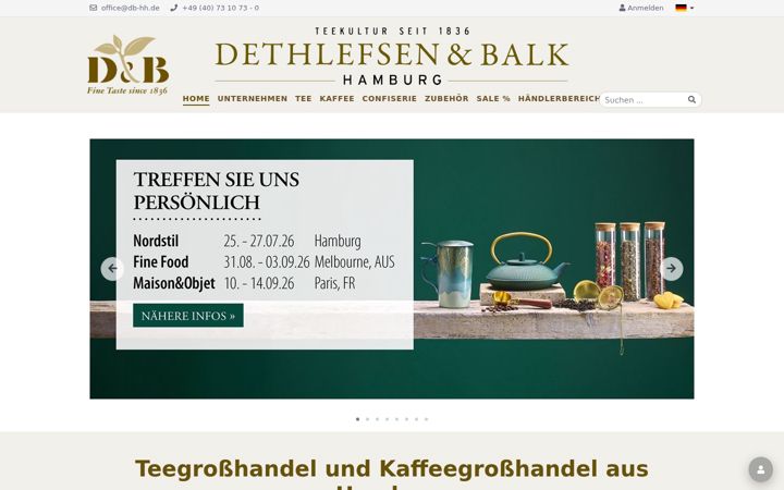 Screenshot of halloftea.de