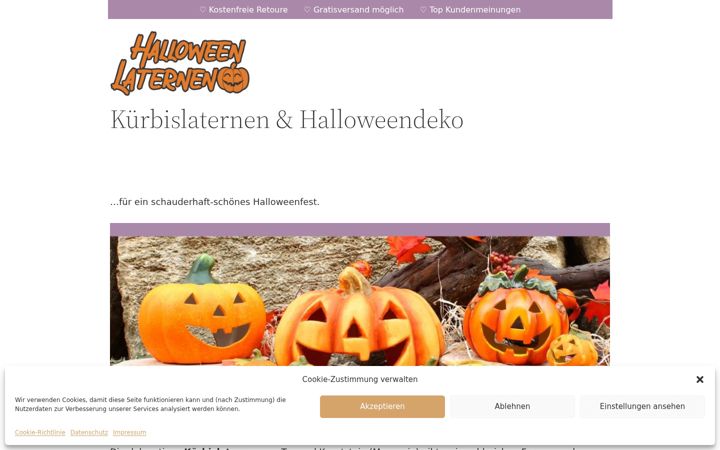 Screenshot of halloween-laternen.de