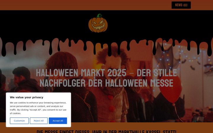 Screenshot of halloween-messe.de
