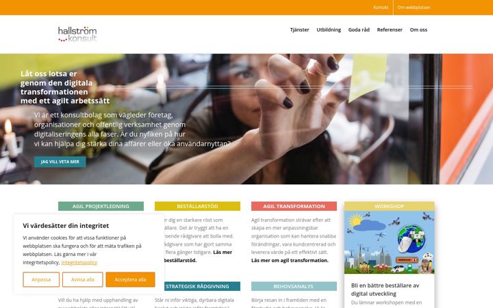 Screenshot of hallstromkonsult.se