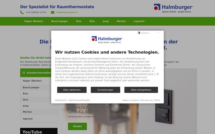 Screenshot of halmburger-raumthermostate.de