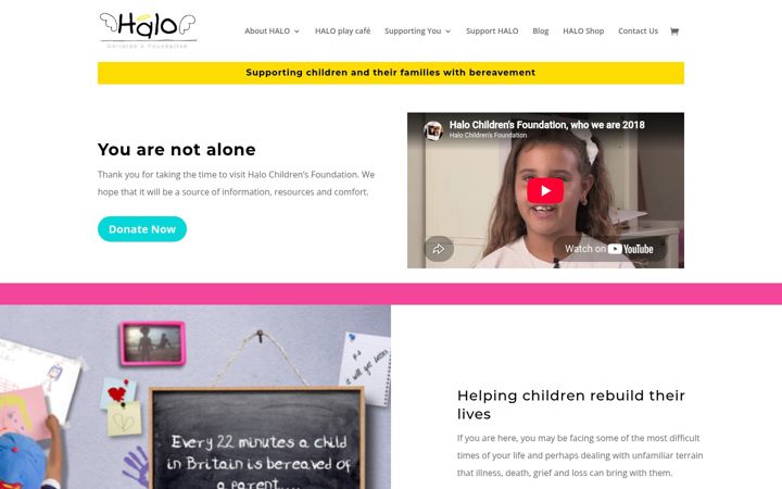 Screenshot of halochildrensfoundation.org.uk