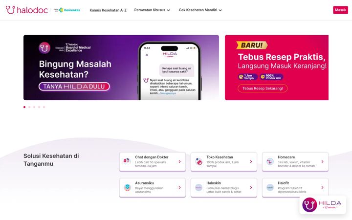 Captura de ecrã de halodoc.com