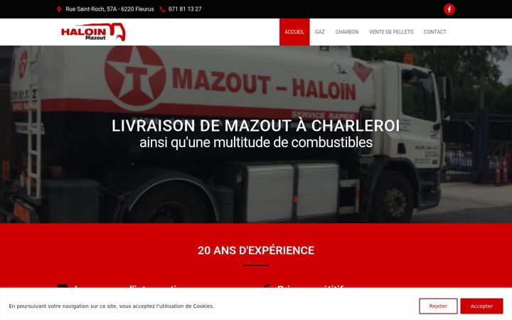 Screenshot of haloin-mazout.be