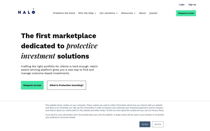 Screenshot of haloinvesting.com