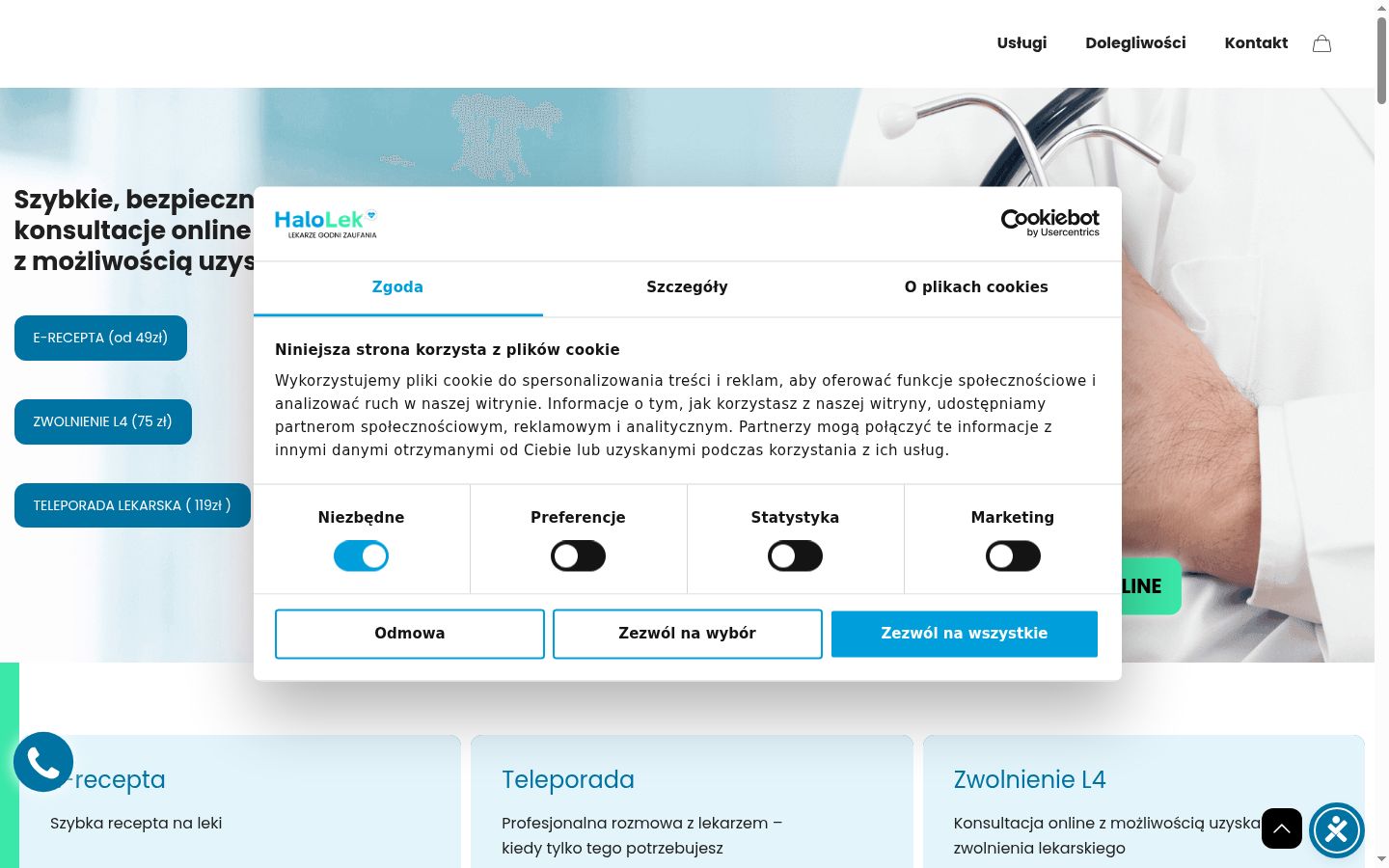 Snímek obrazovky baneru souhlasu zobrazeného před jakoukoli interakcí