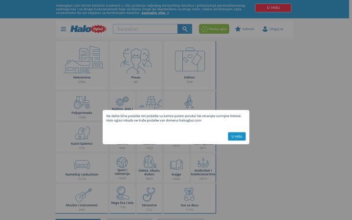 Screenshot of halooglasi.com