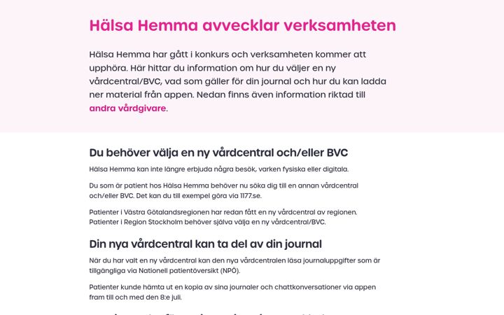 Screenshot of halsahemma.se
