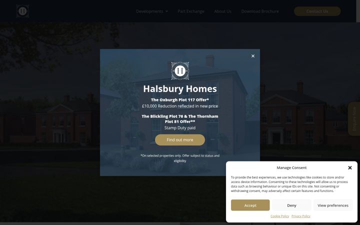 Screenshot of halsburyhomes.com