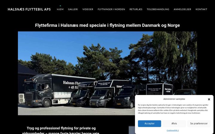 Screenshot of halsnaesflyttebil.dk