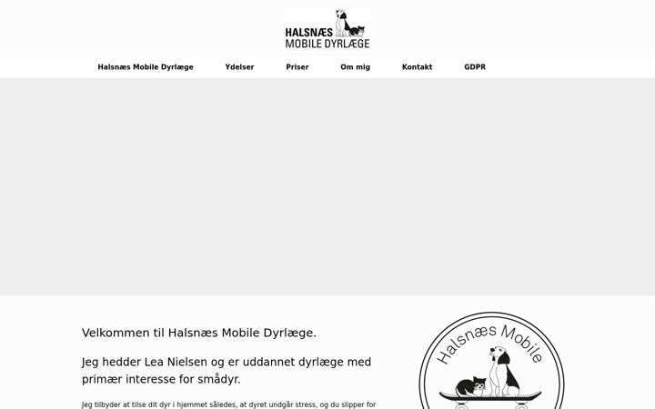 Screenshot of halsnaesmobiledyrlaege.dk