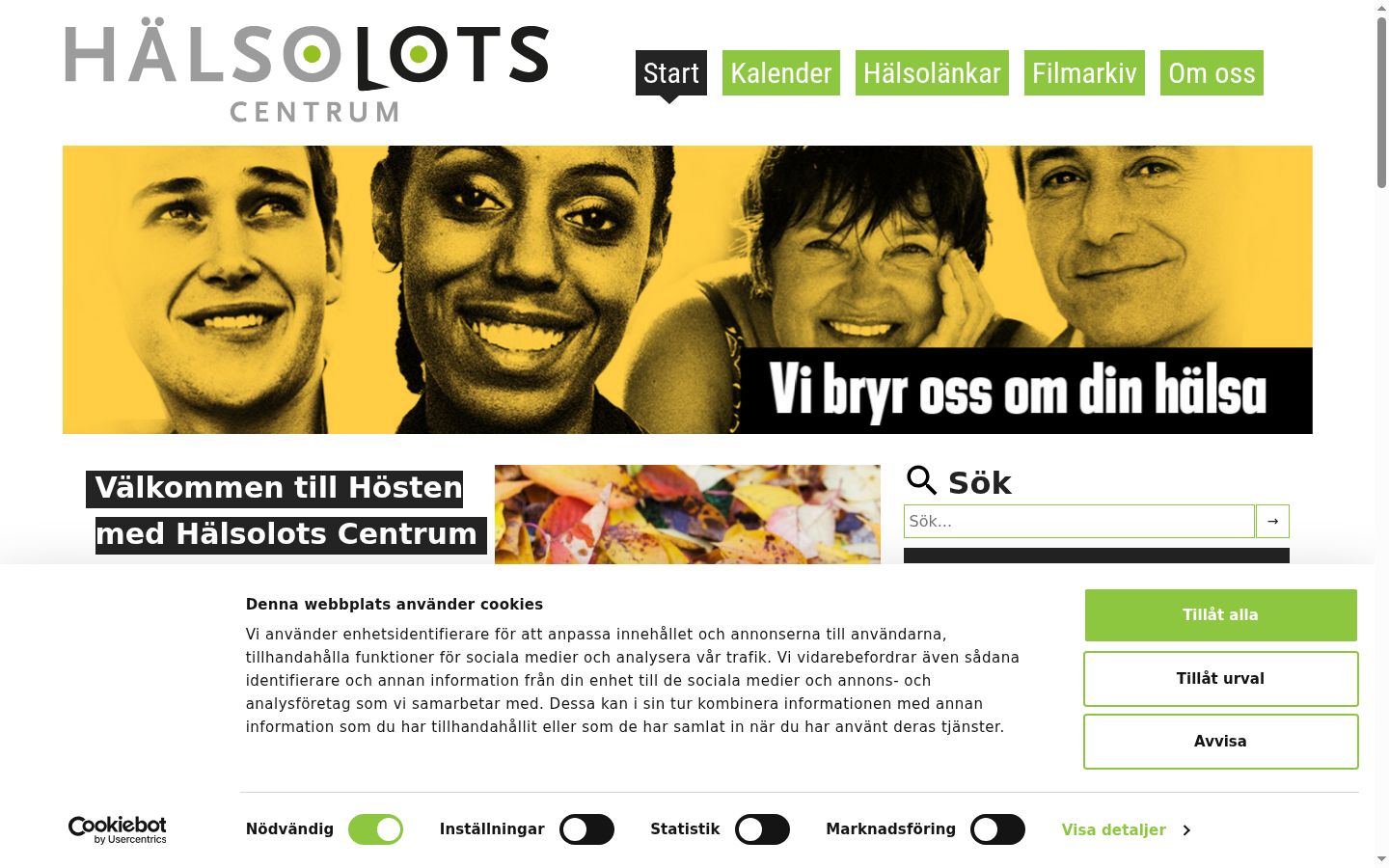 Screenshot del banner di consenso mostrato prima di qualsiasi interazione