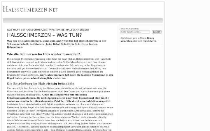 Screenshot of halsschmerzen.net