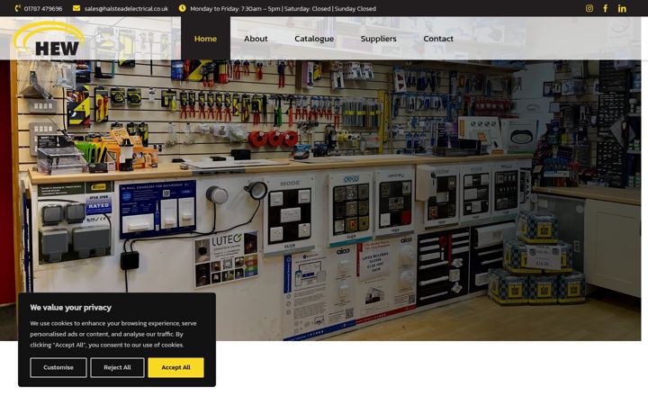 Screenshot of halsteadelectrical.co.uk