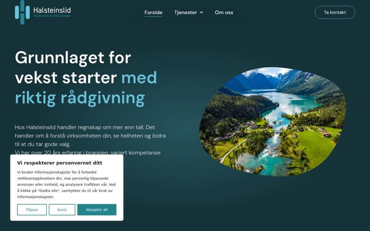 Screenshot of halsteinslid.no