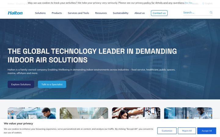 Screenshot of halton.com