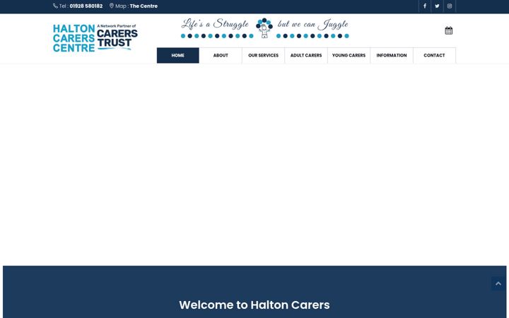 Screenshot of haltoncarers.co.uk