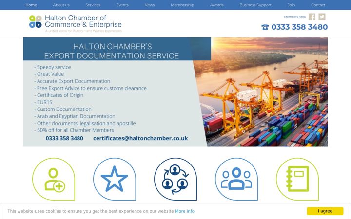 Screenshot of haltonchamber.co.uk