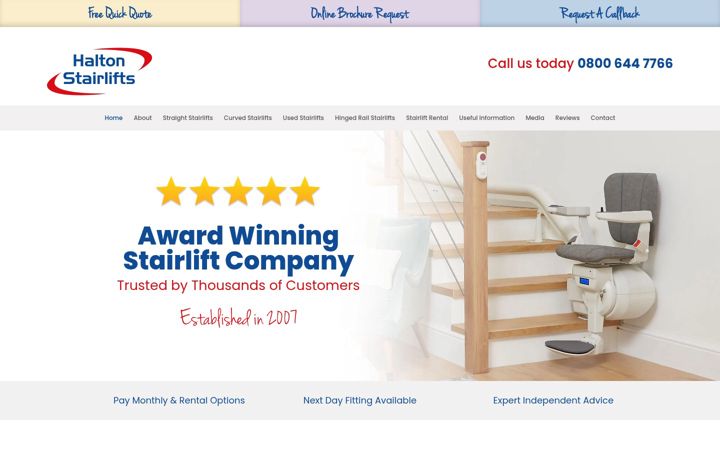 Screenshot of haltonstairliftsltd.co.uk