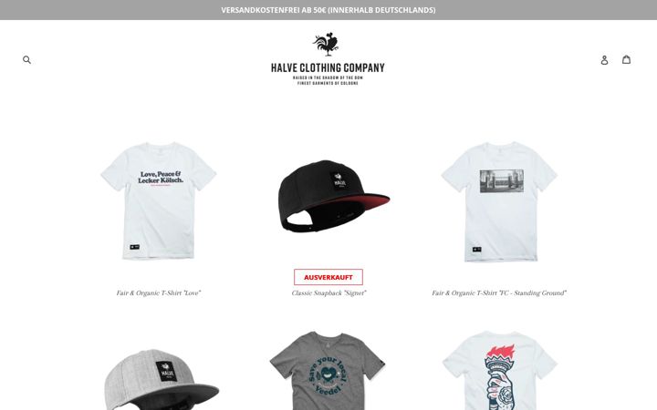Capture d'écran de halve-clothing.com