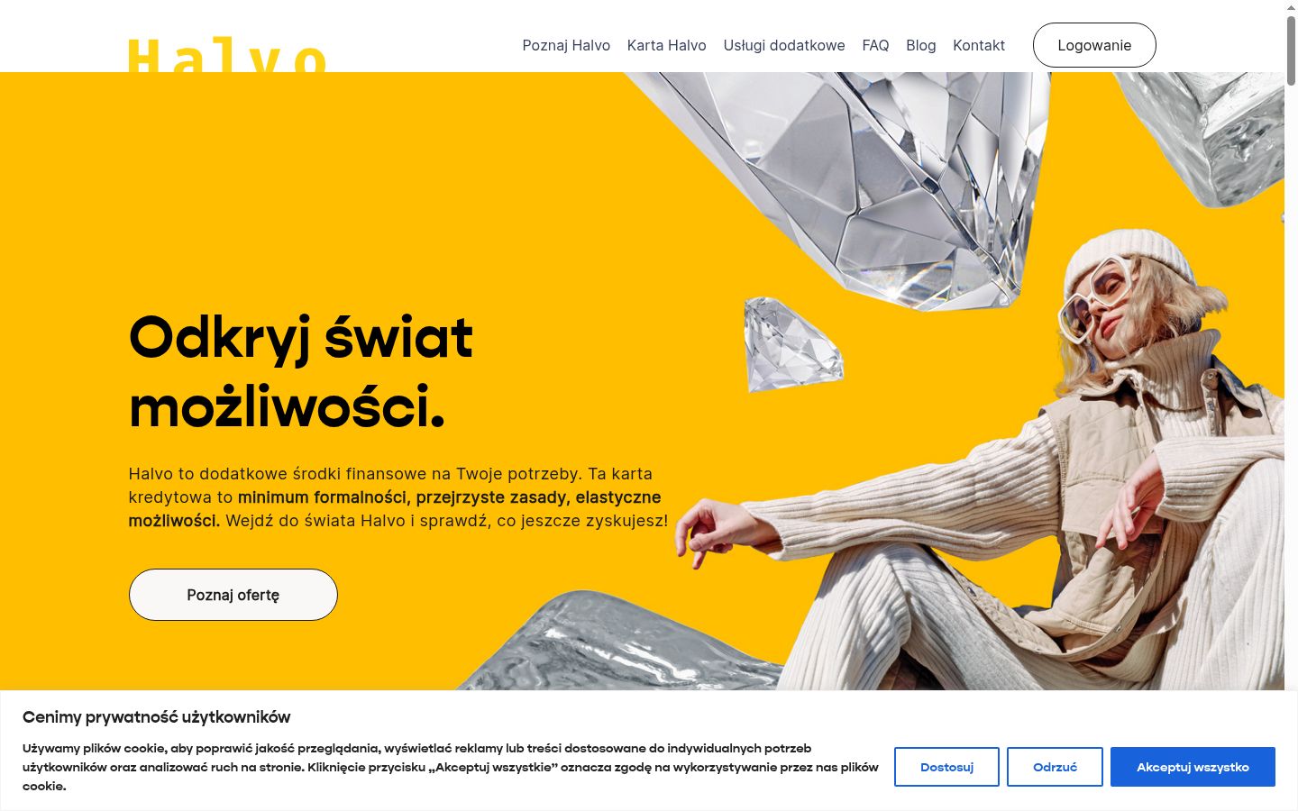 Screenshot del banner di consenso mostrato prima di qualsiasi interazione