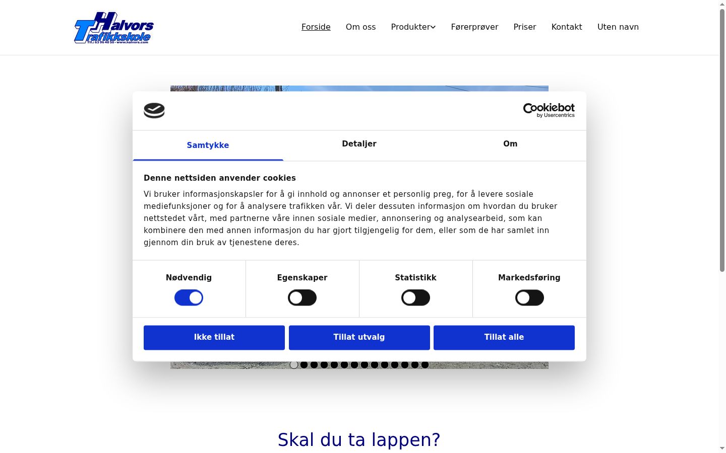 Screenshot del banner di consenso mostrato prima di qualsiasi interazione