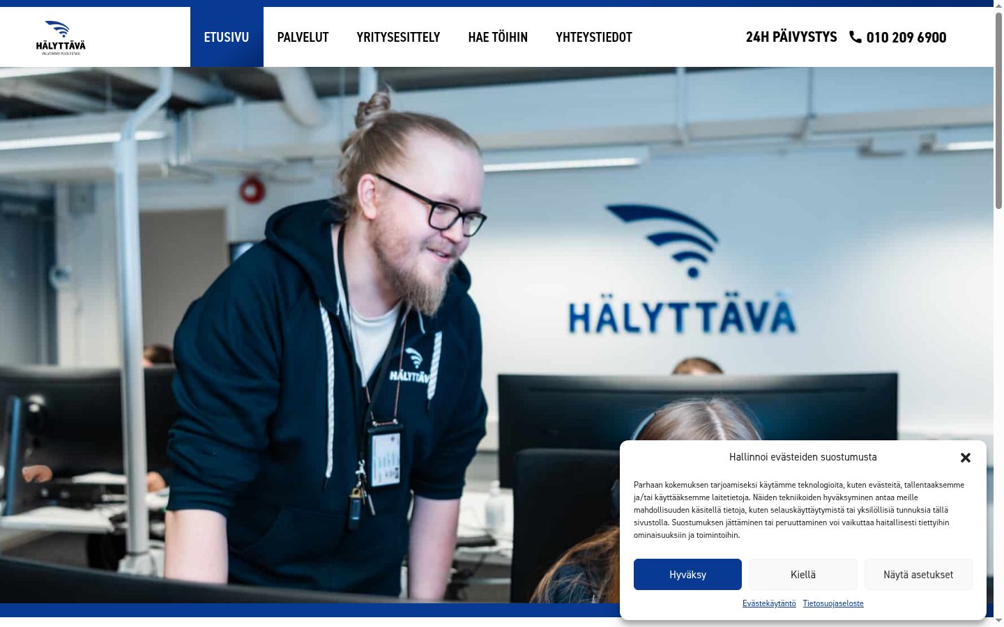 Ekraanipilt nõusolekubännerist, mida näidati enne mis tahes suhtlust