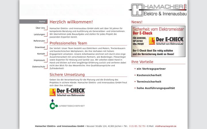 Screenshot of hamachergmbh.de