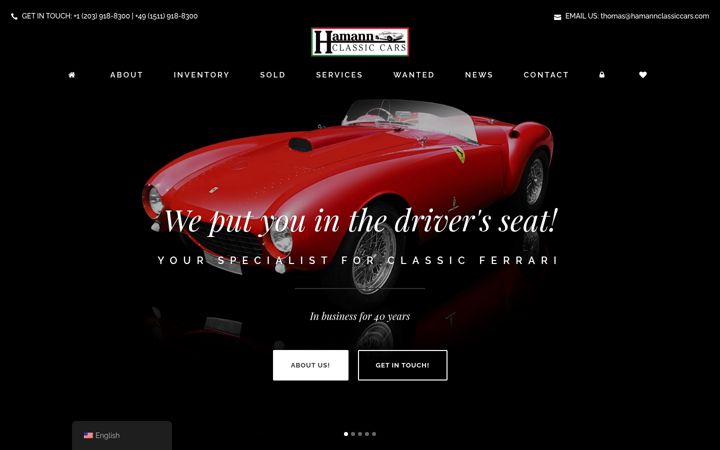 Screenshot of hamannclassiccars.com