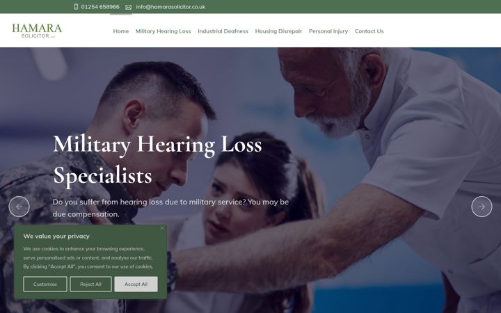 Screenshot of hamarasolicitor.co.uk
