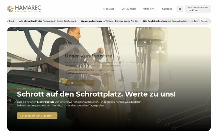 Screenshot of hamarec.de