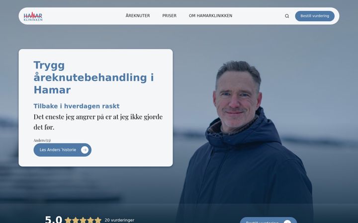 Screenshot of hamarklinikken.no