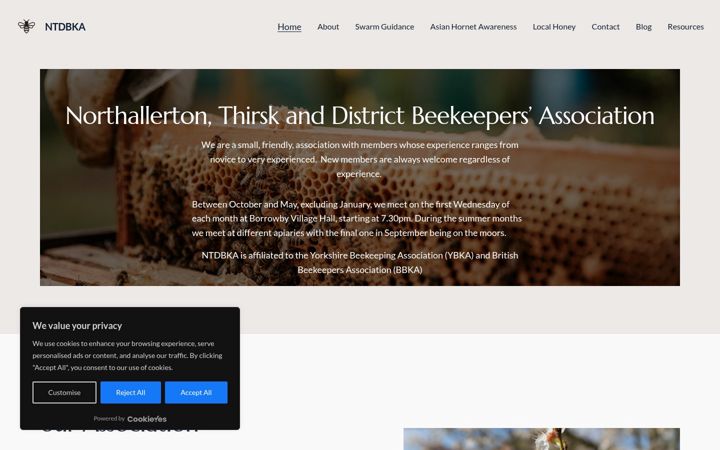 Screenshot of hambletonbeekeepers.org.uk