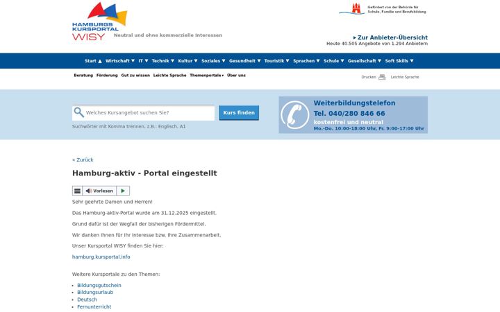 Screenshot of hamburg-aktiv.info