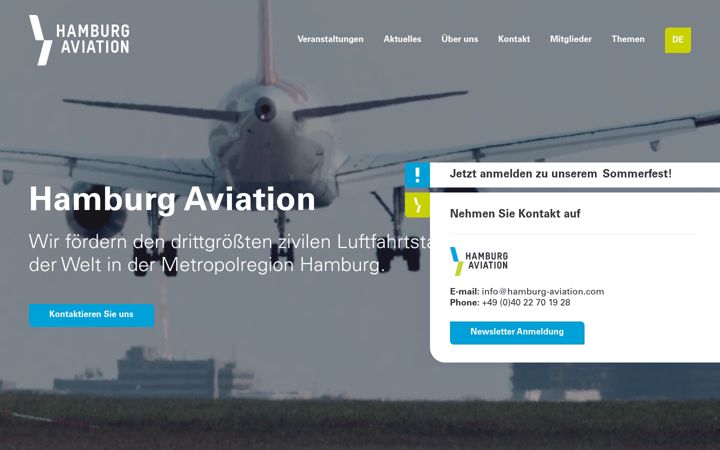 Screenshot of hamburg-aviation.de