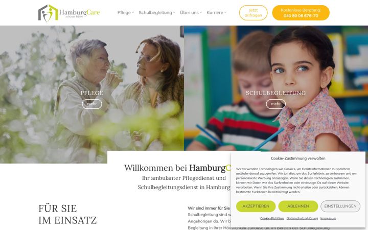 Screenshot of hamburg-care.de