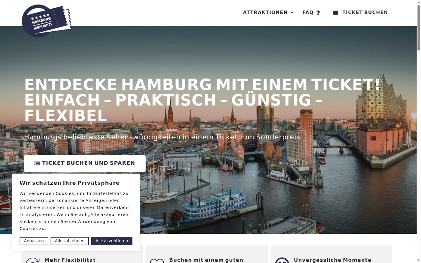 Screenshot des Einwilligungsbanners vor jeglicher Interaktion