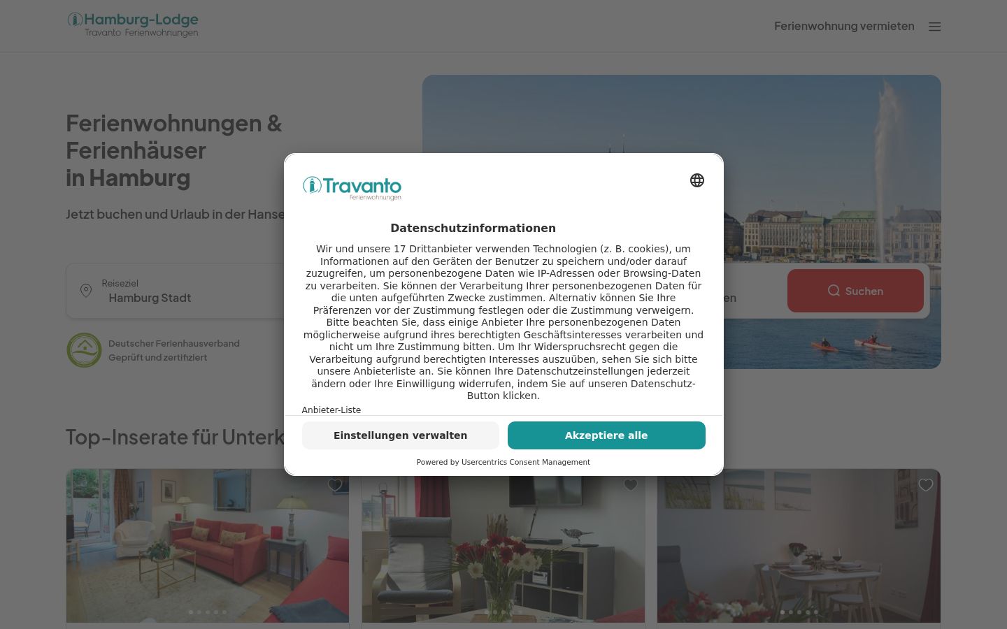 Capture d'écran de la bannière de consentement affichée avant toute interaction