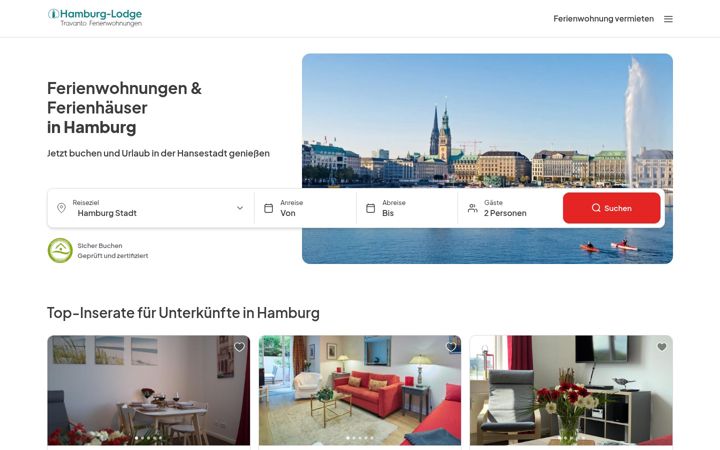 Screenshot of hamburg-lodge.de