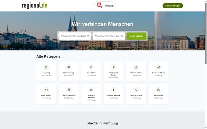 Screenshot of hamburg-regional.de
