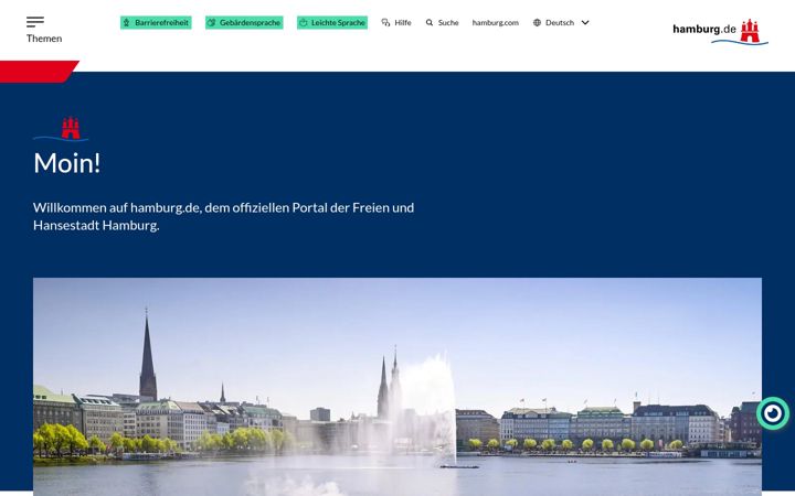 Екранна снимка на hamburg.de
