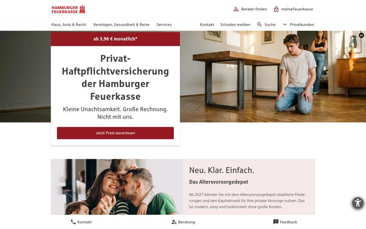 Screenshot of hamburger-feuerkasse.de