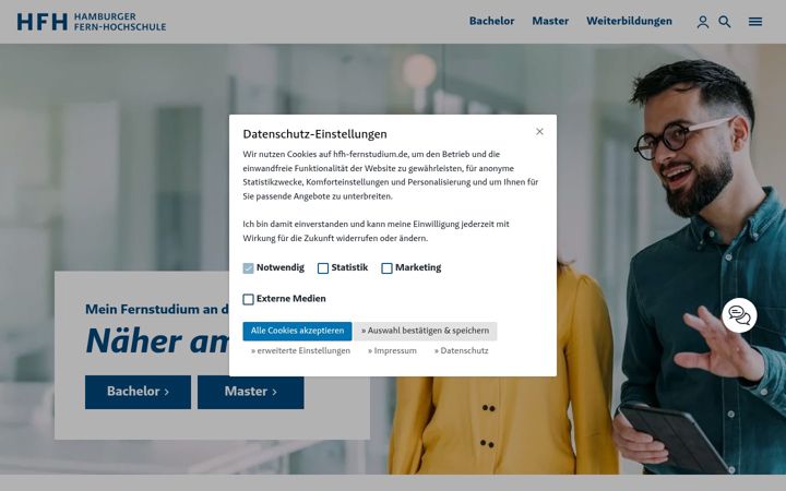 Screenshot of hamburger-fh.de