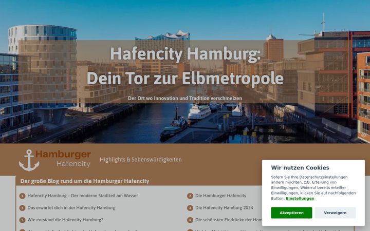 Screenshot of hamburger-hafencity.de