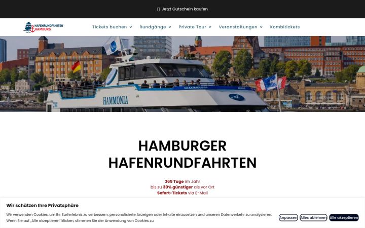 Screenshot of hamburger-hafenrundfahrten.de