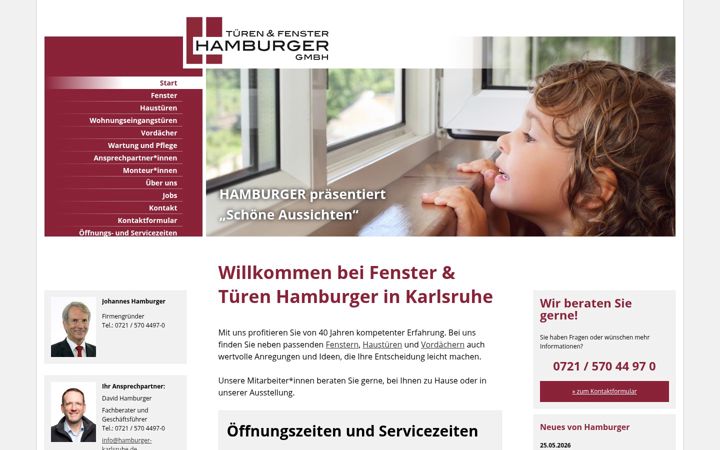 Screenshot of hamburger-karlsruhe.de