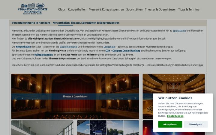 Screenshot of hamburger-veranstaltungsorte.de