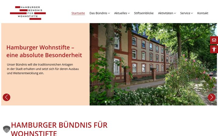 Screenshot of hamburger-wohnstifte.de